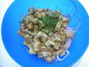 Warm salad of potatoes and purple artichokes : etape 25
