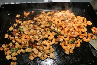 Spicy seafood plancha