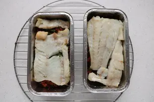 Fish terrine with spinach and tomatoes