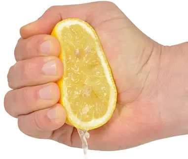 hand-pressed lemon