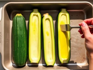 brush-coated vegetables