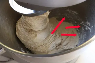 flour stuck in the bowl