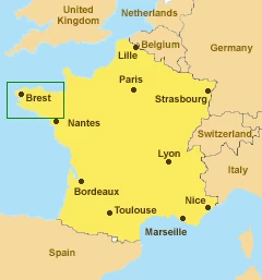 map of france with brest