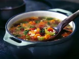 Soupe à l'orge et bavette