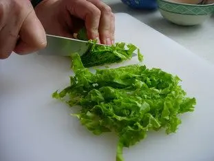 Lettuce "chiffonade" : Photo of step #4