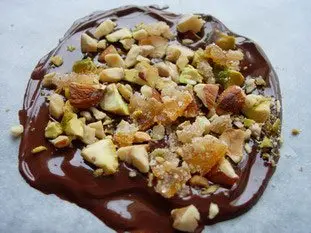 Chocolate thins with toasted nuts