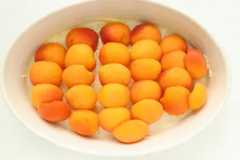 Apricot clafoutis with almond cream