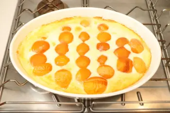 Apricot clafoutis with almond cream