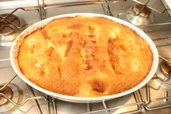 Apricot clafoutis with almond cream