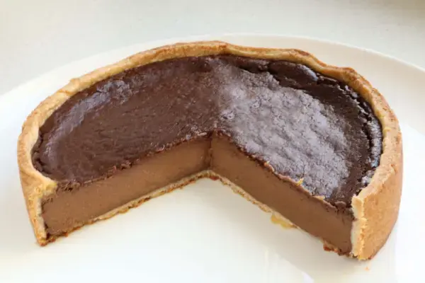 Parisian-style chocolate custard tart
