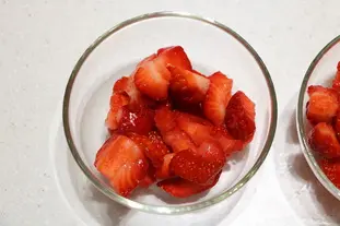 Strawberry brunoise in a dessert-wine sabayon