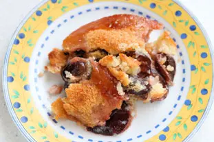 Clafoutis-style plum financier 