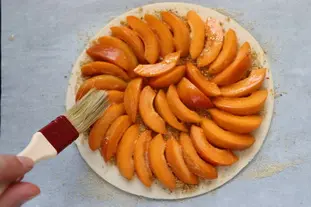 Crisp apricot and pistachio tart
