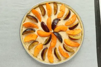 Late summer tart with plums and apricots