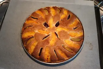 Late summer tart with plums and apricots