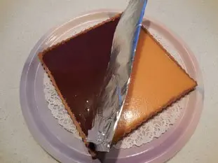 Two-coloured chocolate-orange tart