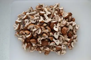 Glazed mushrooms with plain rice : Photo of step #1