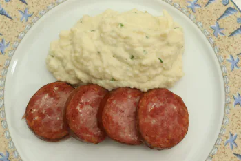 View this recipe Morteau sausage and smoked cauliflower purée