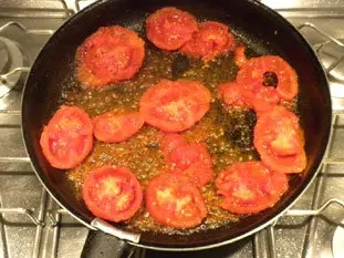 Fried eggs with tomatoes : Photo of step #7