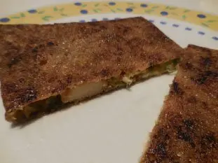 Scallop and leek pancakes