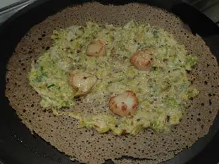Scallop and leek pancakes : Photo of step #5