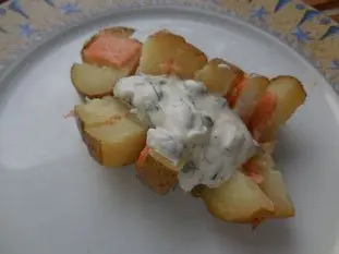 Potatoes with smoked salmon