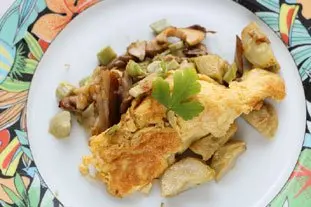 Mushroom and artichoke omelette