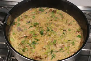 Tandoori-flavoured chicken with leeks