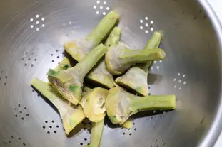 Purple artichokes in a cheesy gratin : Photo of step #3