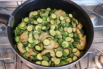 Small green vegetables in Mornay sauce