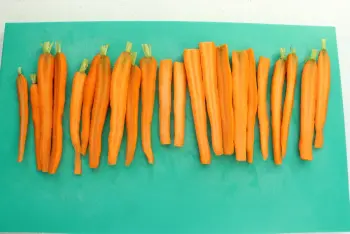 Tender roasted carrots with avocado mayonnaise