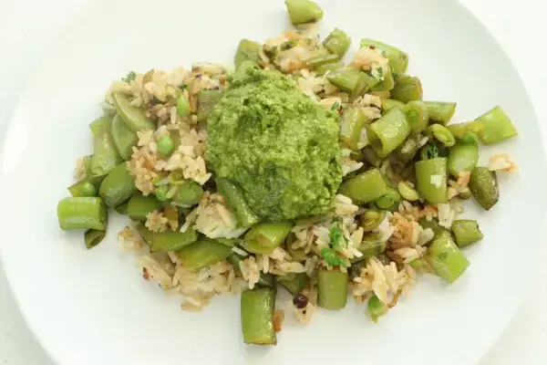 New peas with pesto