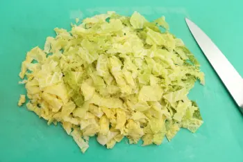 Ham and cabbage omelette : Stage 4