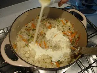 Creamy risotto with vegetables  : Photo of step #21