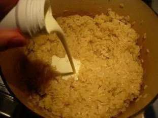 Creamy risotto with diced vegetables and flax seeds : Photo of step #11