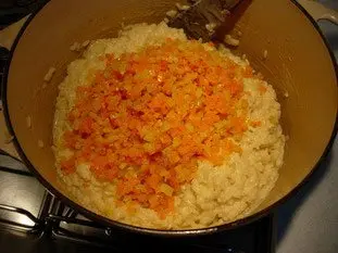 Creamy risotto with diced vegetables and flax seeds : Photo of step #12