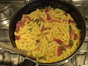 Pasta with green asparagus : Photo of step #6