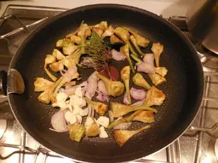 Penne with purple artichokes : Photo of step #3