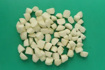 Fried rice with turnips and new peas