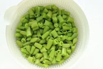 Fried rice with turnips and new peas