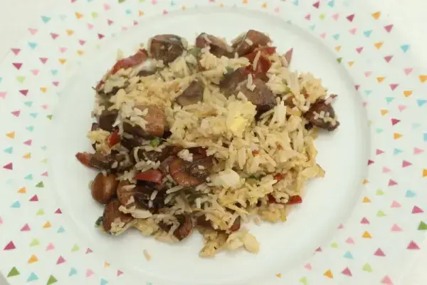 Fried Rice with mushrooms and ham