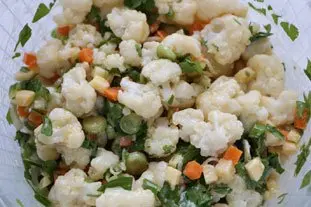 Warm cauliflower salad with two cheeses : Photo of step #6