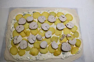 Baker's chicken and potato tart