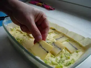 Filo leeks and cheese tart : Photo of step #13