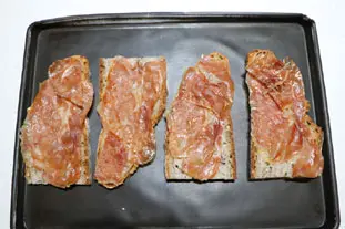 Ham and cheese slices with spring onions