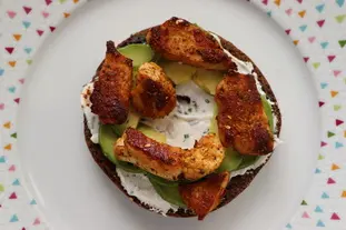 Chicken and avocado bagels