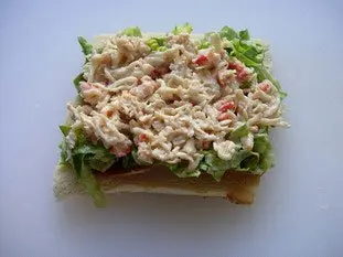Crab and smoked salmon club sandwiches 