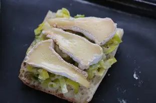 Baked leek and Camembert slices