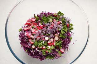 Red cabage salad with toasted almonds : Photo of step #5