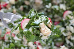 Rice and fresh spinach salad